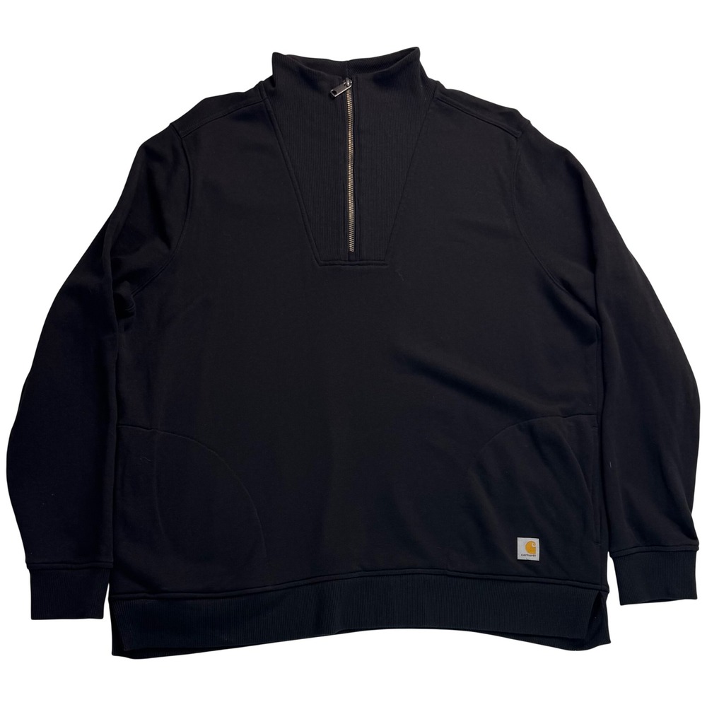 Carhartt Womens XL Black Relaxed Fit Tencel Fiber Series Quarter Zip